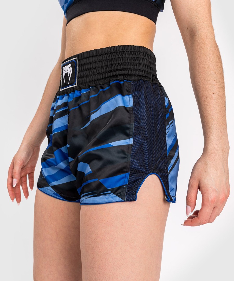 calções de muay thai venum abyss para mulher - azul sombra