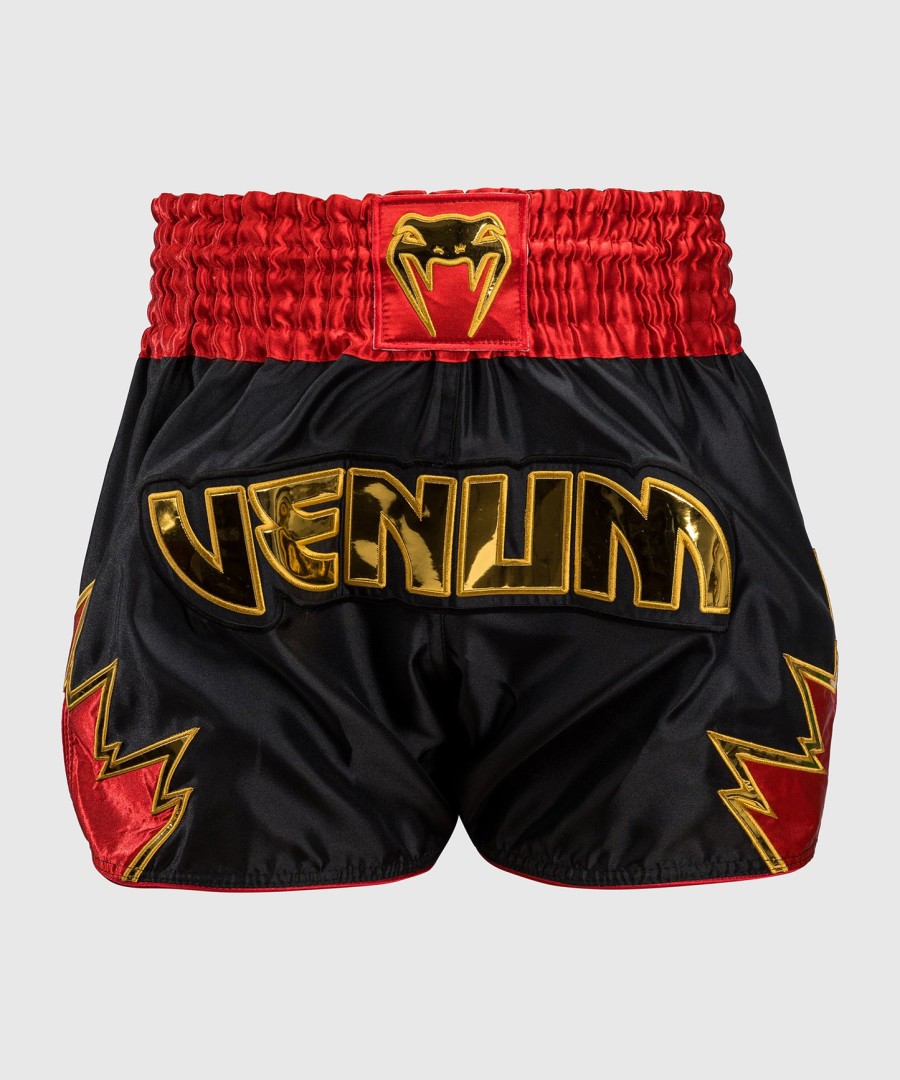 calção venum inferno muay thai - pretodouradovermelho