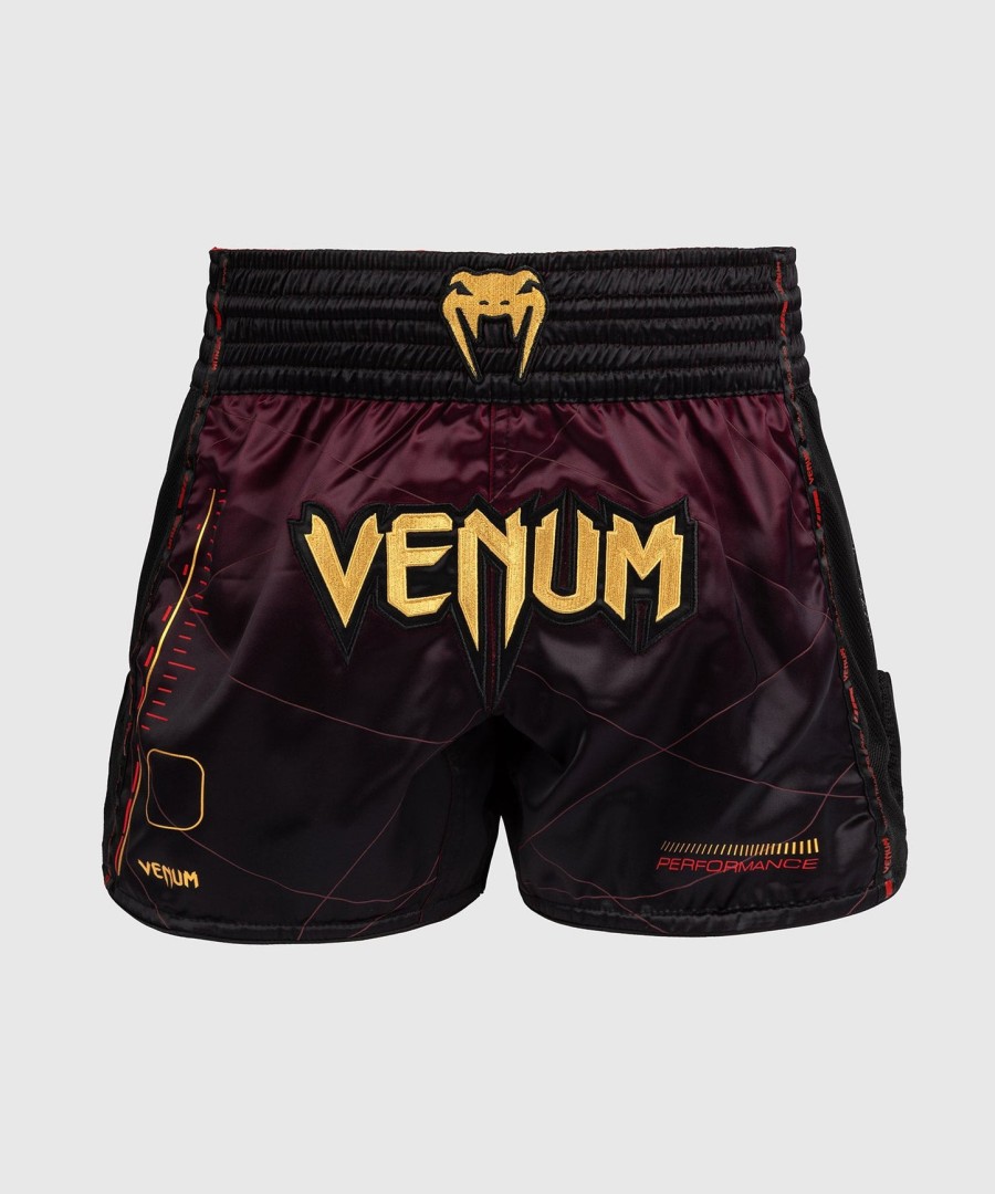 calções venum tactical xt muay thai - pretobordôdourado