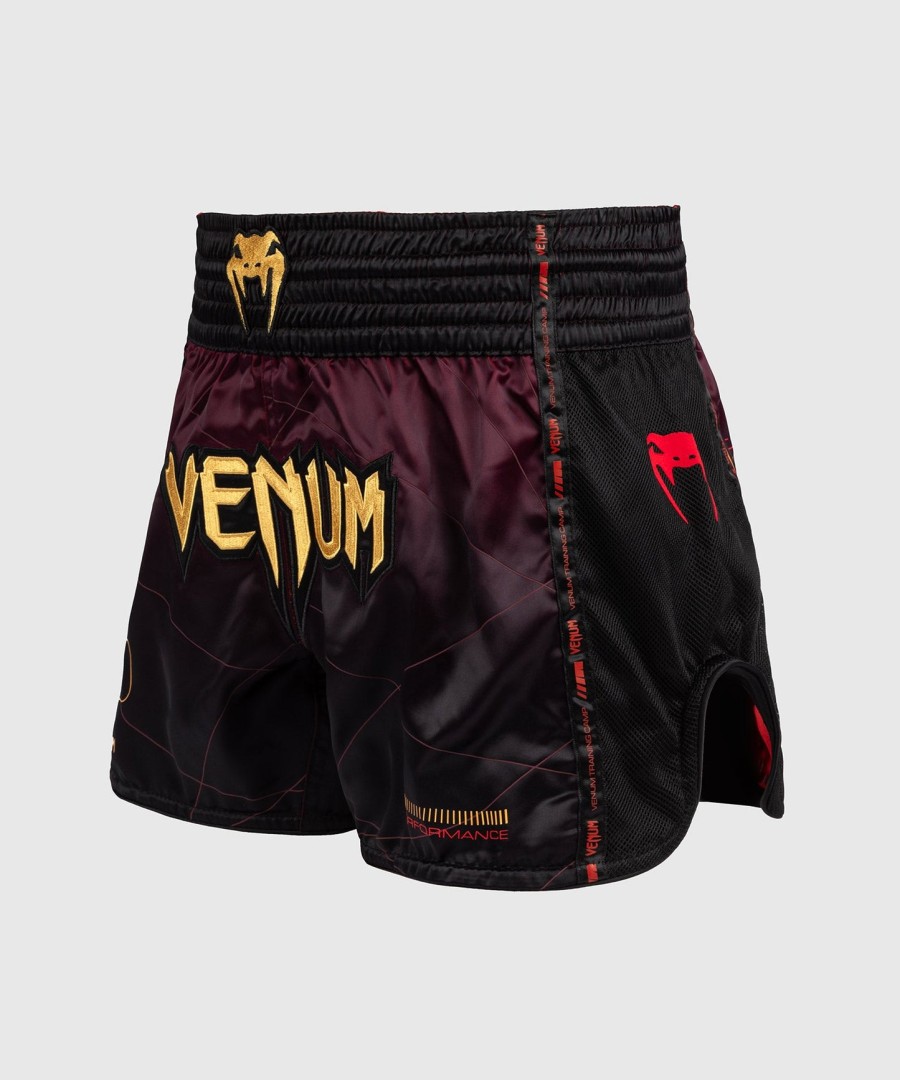 calções venum tactical xt muay thai - pretobordôdourado
