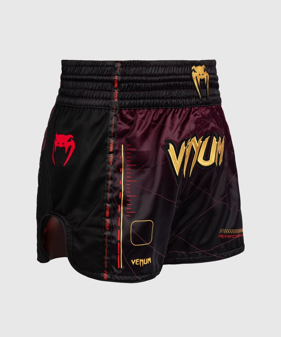 calções venum tactical xt muay thai - pretobordôdourado