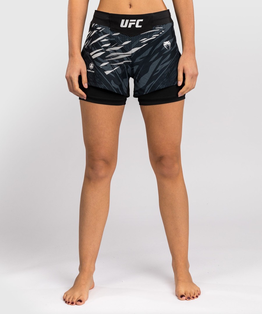 short de luta feminino ufc fusion by venum authentic fight night - preto