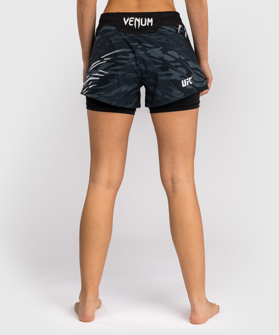 short de luta feminino ufc fusion by venum authentic fight night - preto