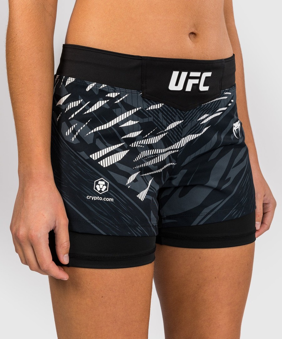 short de luta feminino ufc fusion by venum authentic fight night - preto