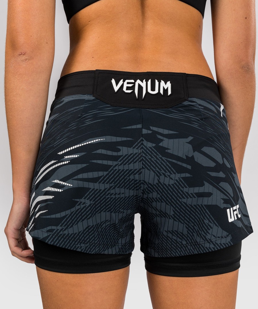 short de luta feminino ufc fusion by venum authentic fight night - preto