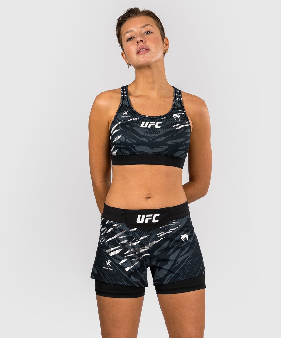 short de luta feminino ufc fusion by venum authentic fight night - preto