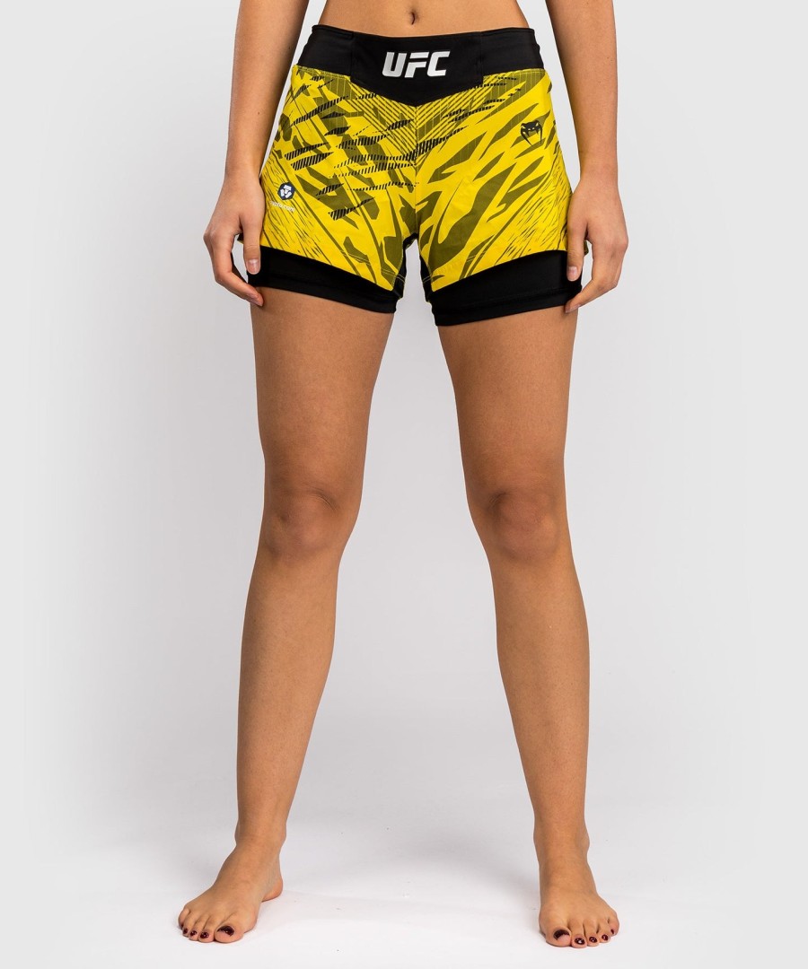 short de luta feminino ufc fusion by venum authentic fight night - amarelo