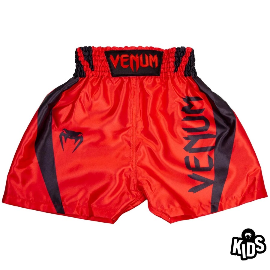 calções de boxe venum elite para crianças - vermelhopreto