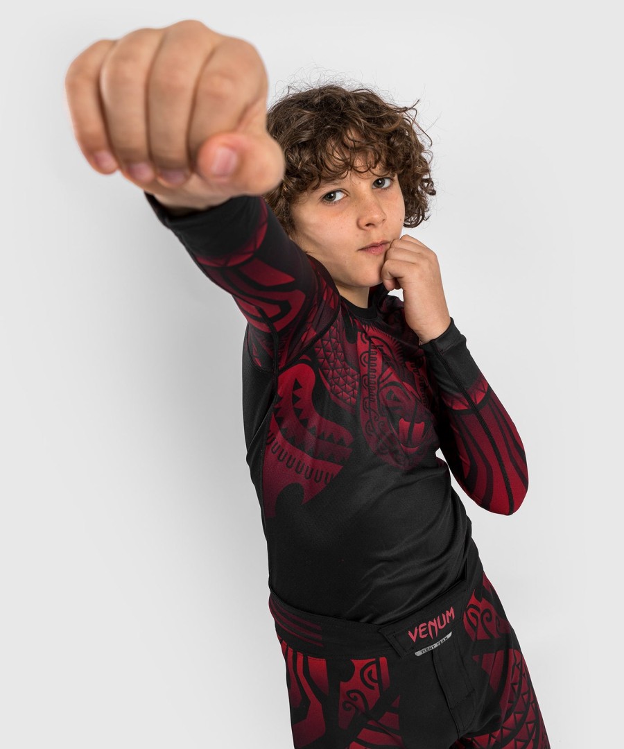 camiseta de proteção solar infantil venum nakahi - manga longa - pretovermelho
