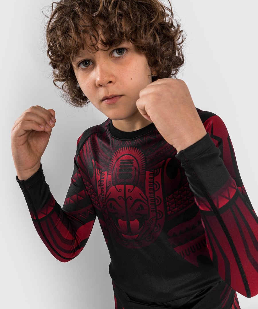 camiseta de proteção solar infantil venum nakahi - manga longa - pretovermelho