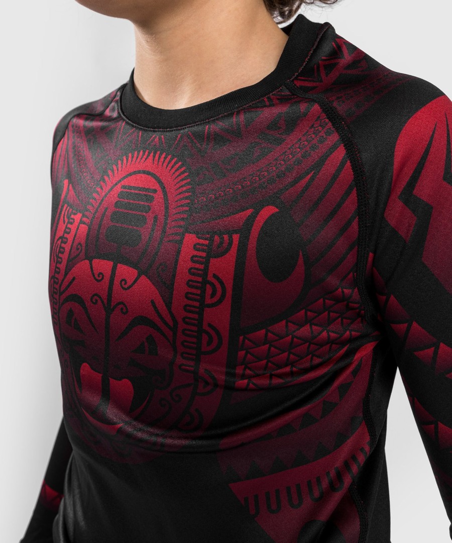 camiseta de proteção solar infantil venum nakahi - manga longa - pretovermelho