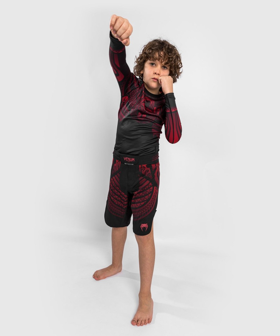 venum nakahi kids fightshort - pretovermelho