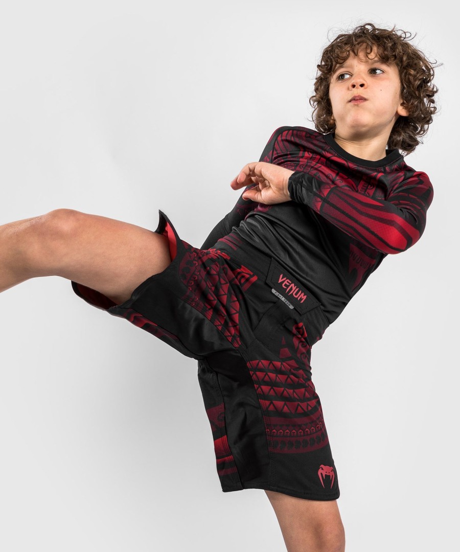 venum nakahi kids fightshort - pretovermelho