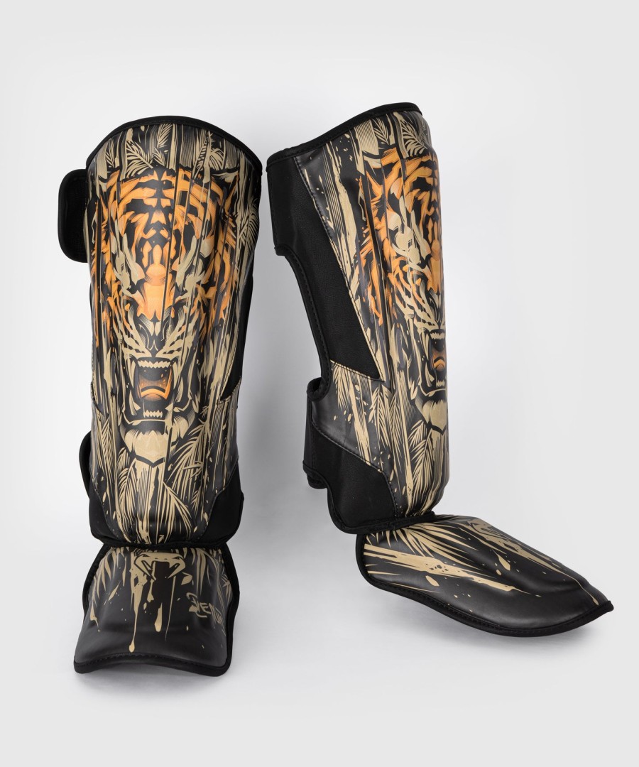 caneleiras venum tiger - pretolaranja neon