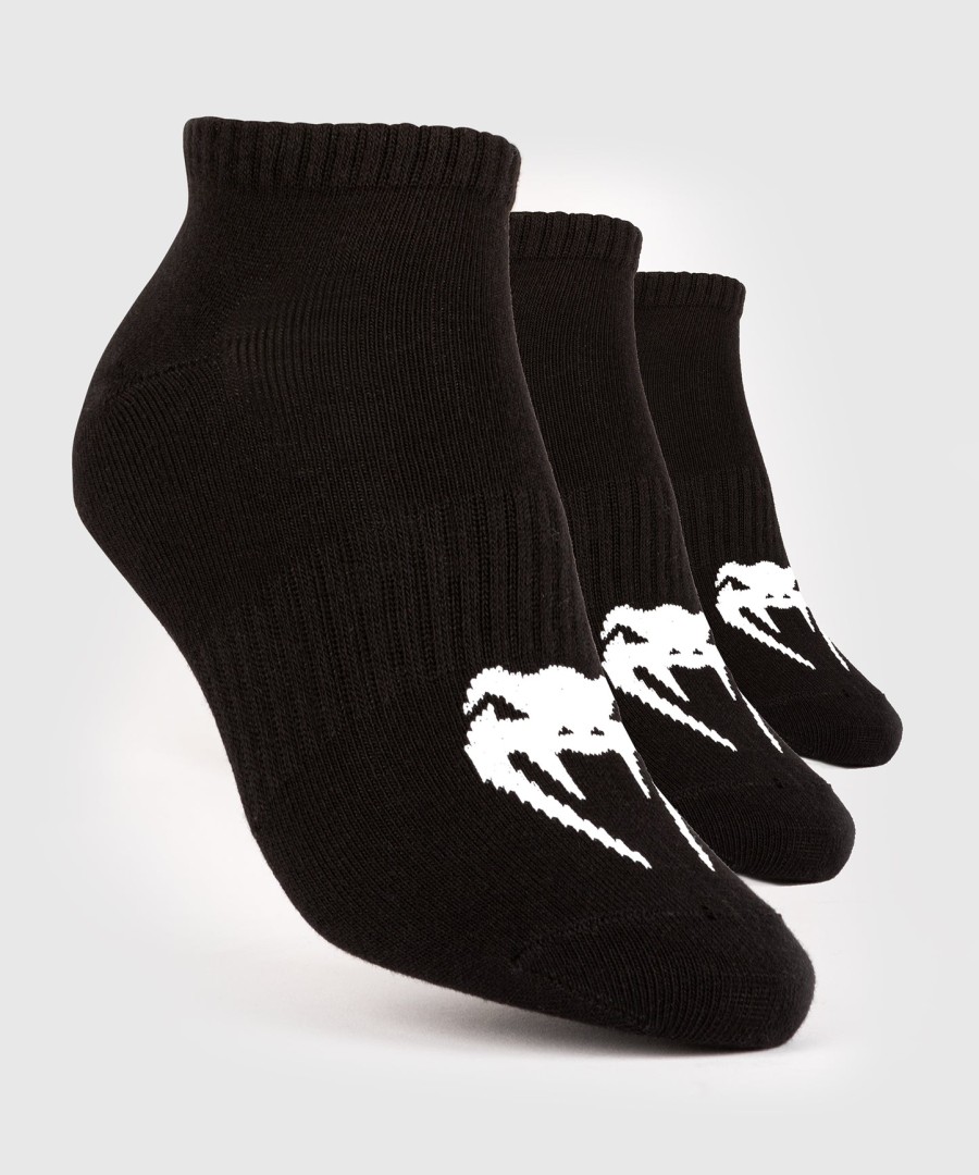 meias venum classic footlet - conjunto com 3 unidades - pretobranco