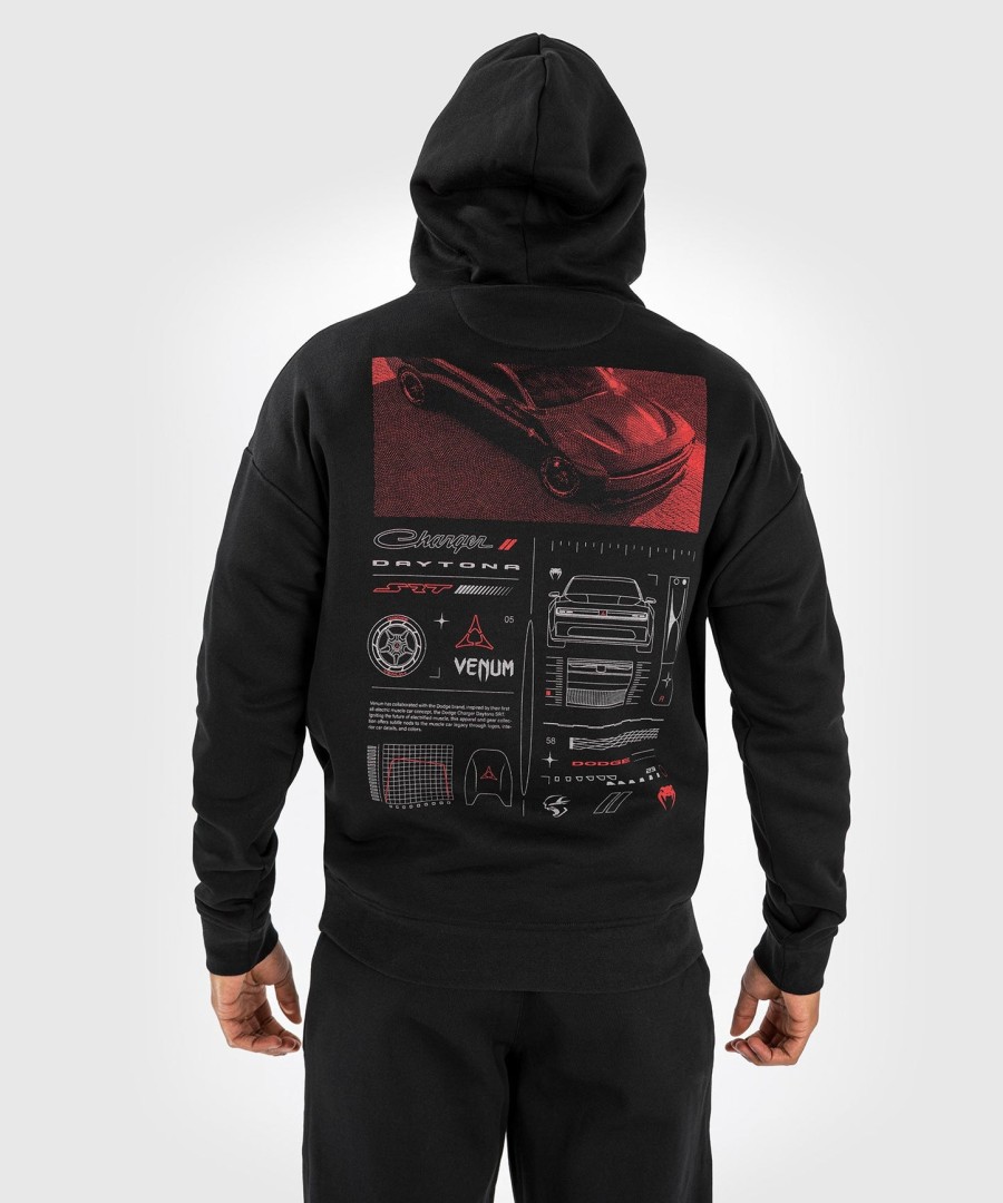 moletom com capuz unissex venum x dodge banshee com estampa - preto
