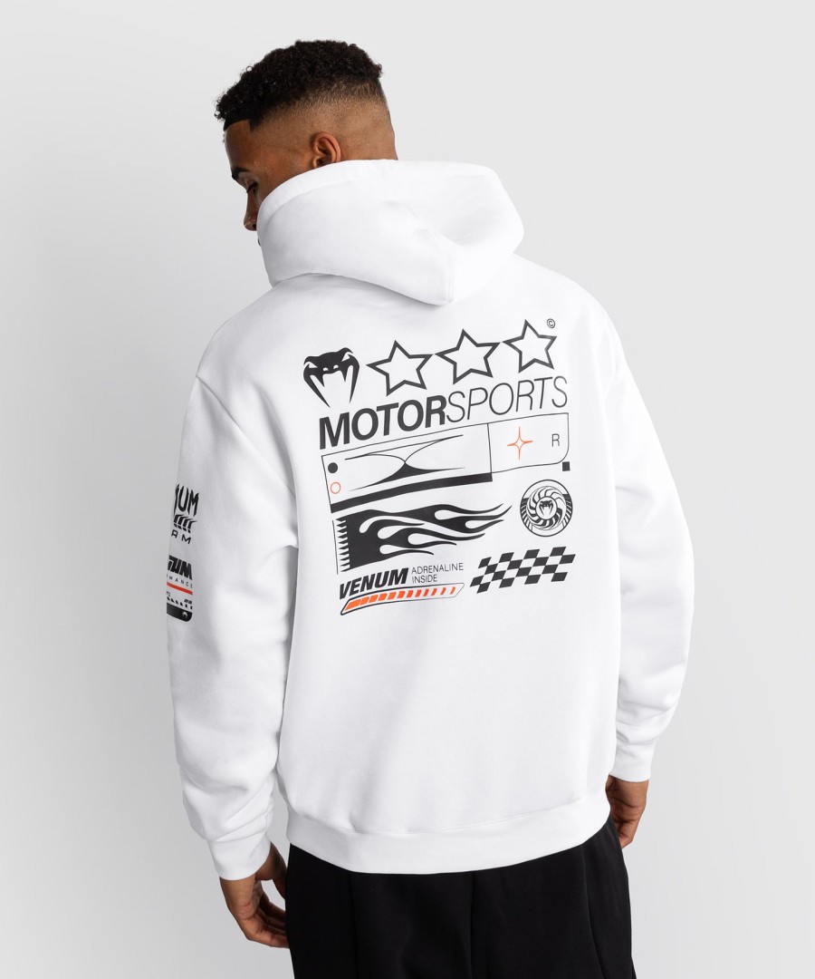 moletom com capuz venum motorsport - branco neve