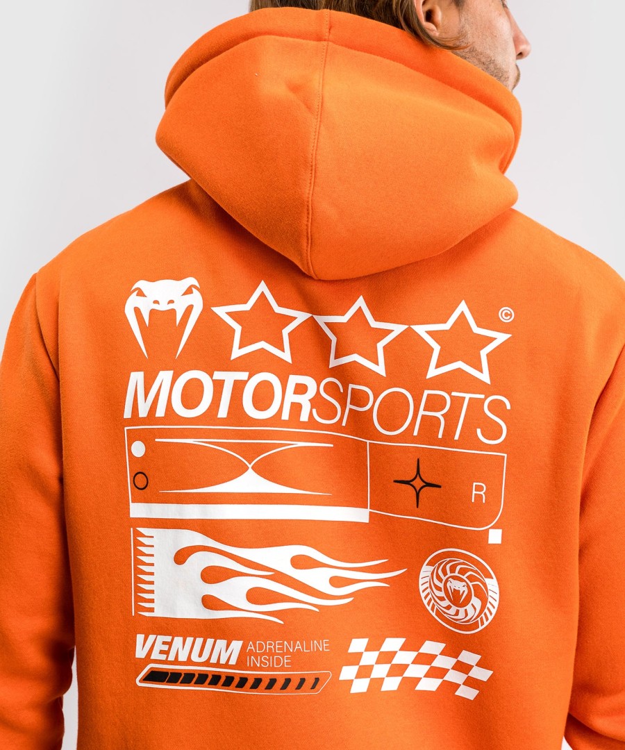 moletom com capuz venum motorsport - tangerina