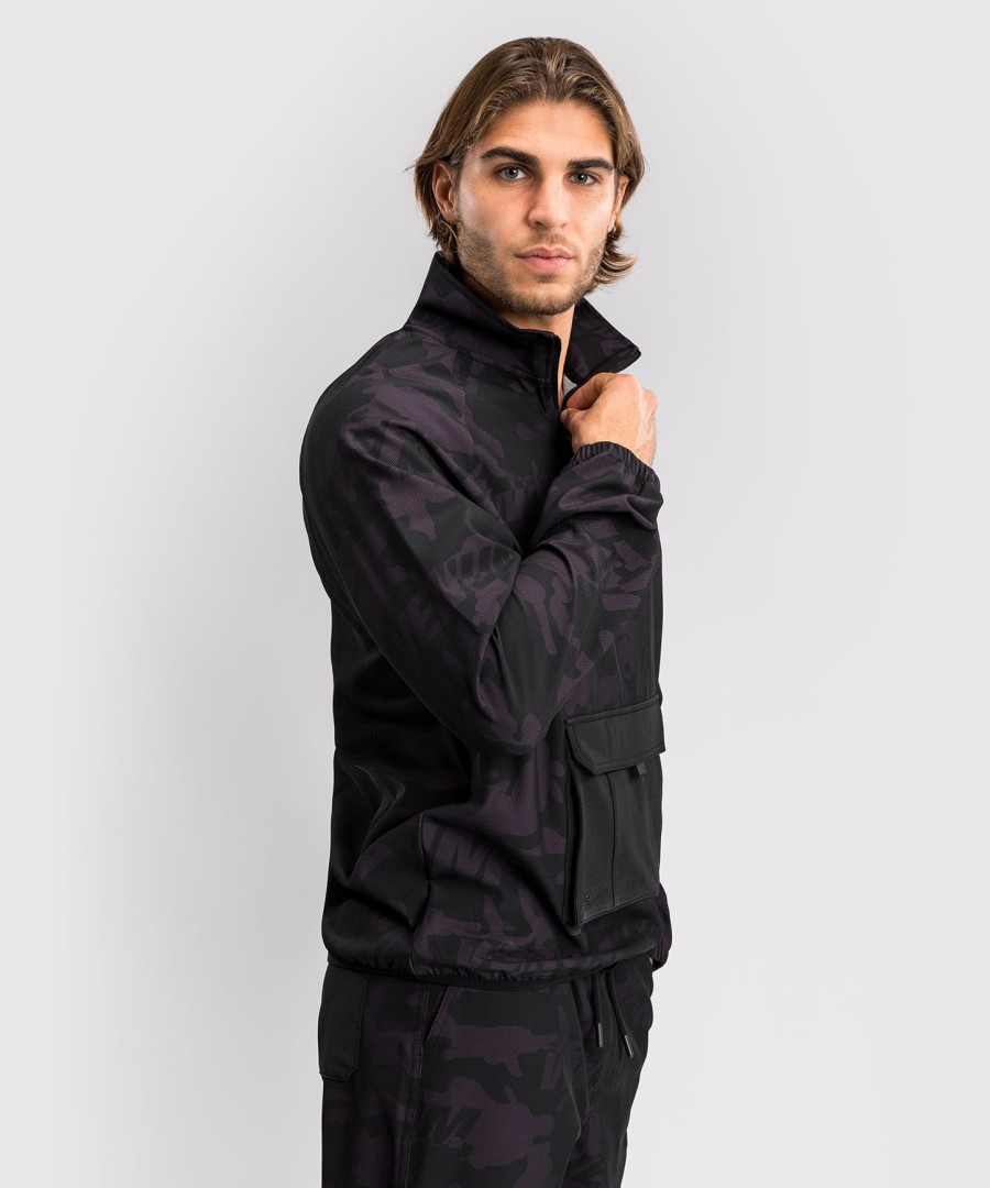 jaqueta venum trooper masculina com meio zíper - pretaroxa