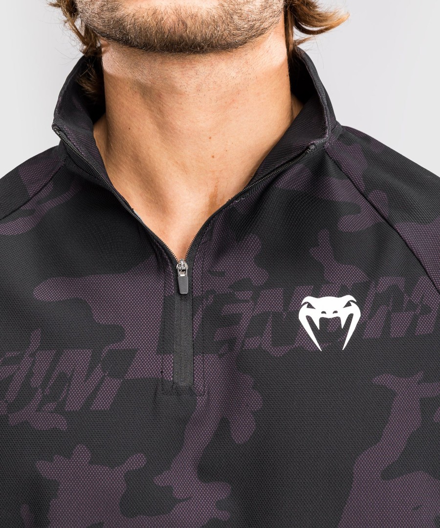 jaqueta venum trooper masculina com meio zíper - pretaroxa