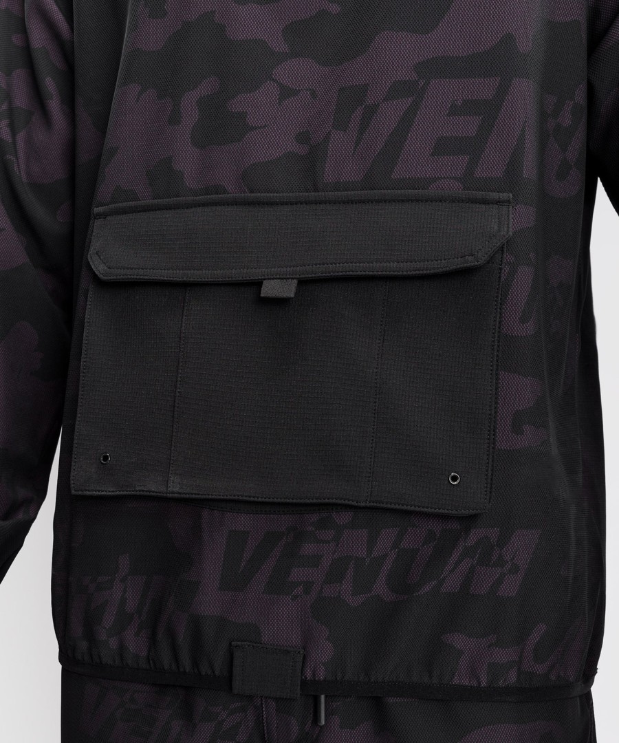 jaqueta venum trooper masculina com meio zíper - pretaroxa