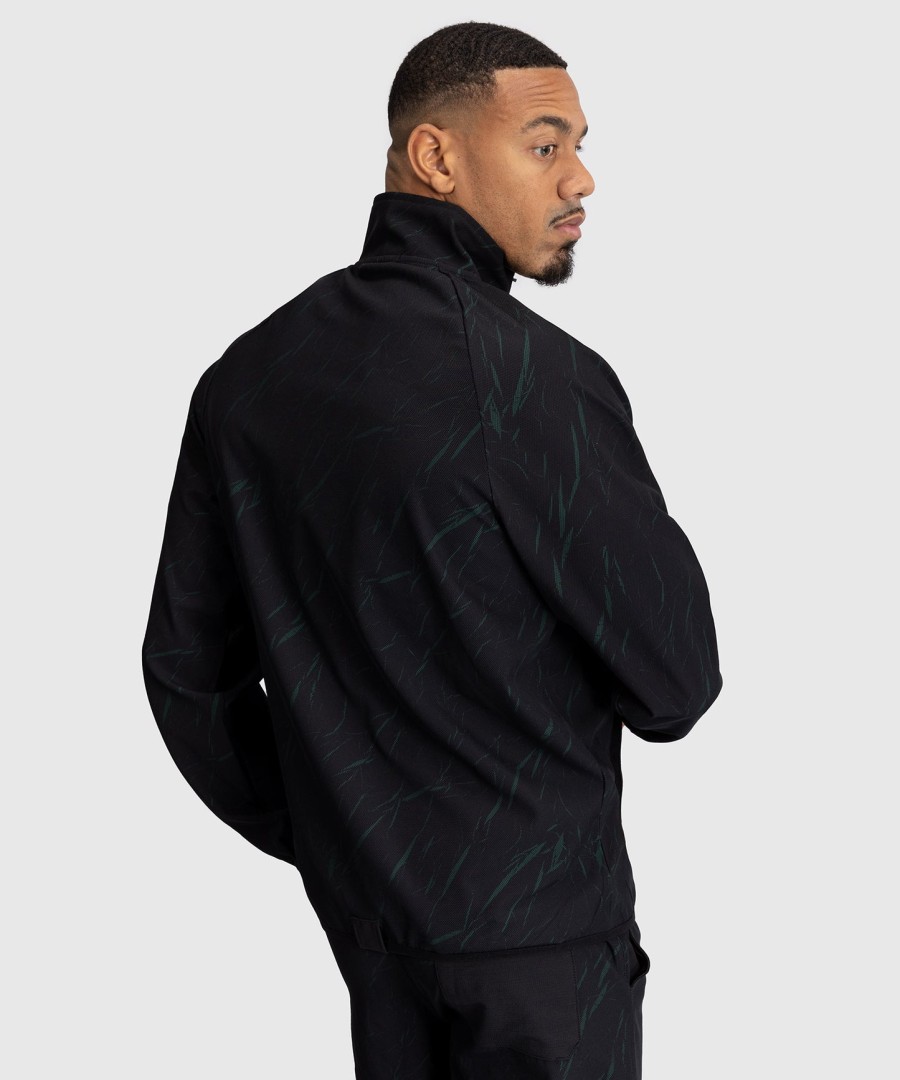 jaqueta venum trooper masculina com meio zíper - pretaverde floresta