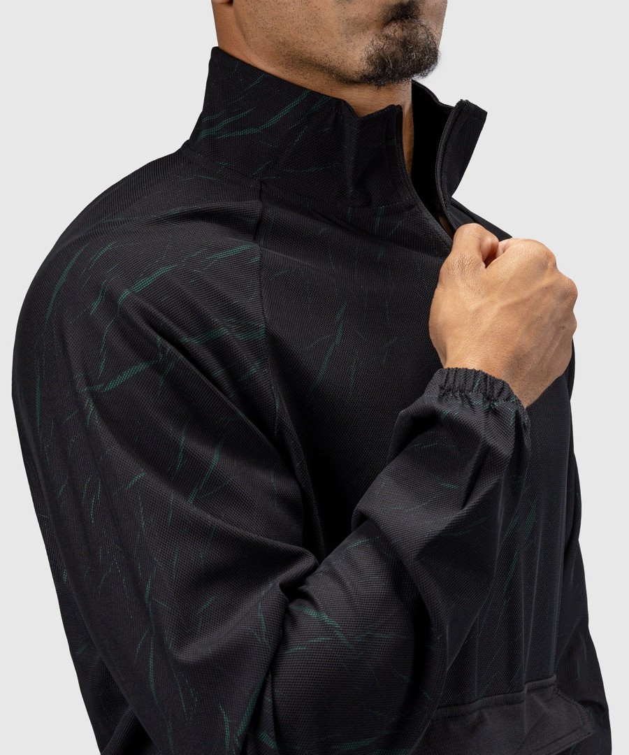 jaqueta venum trooper masculina com meio zíper - pretaverde floresta