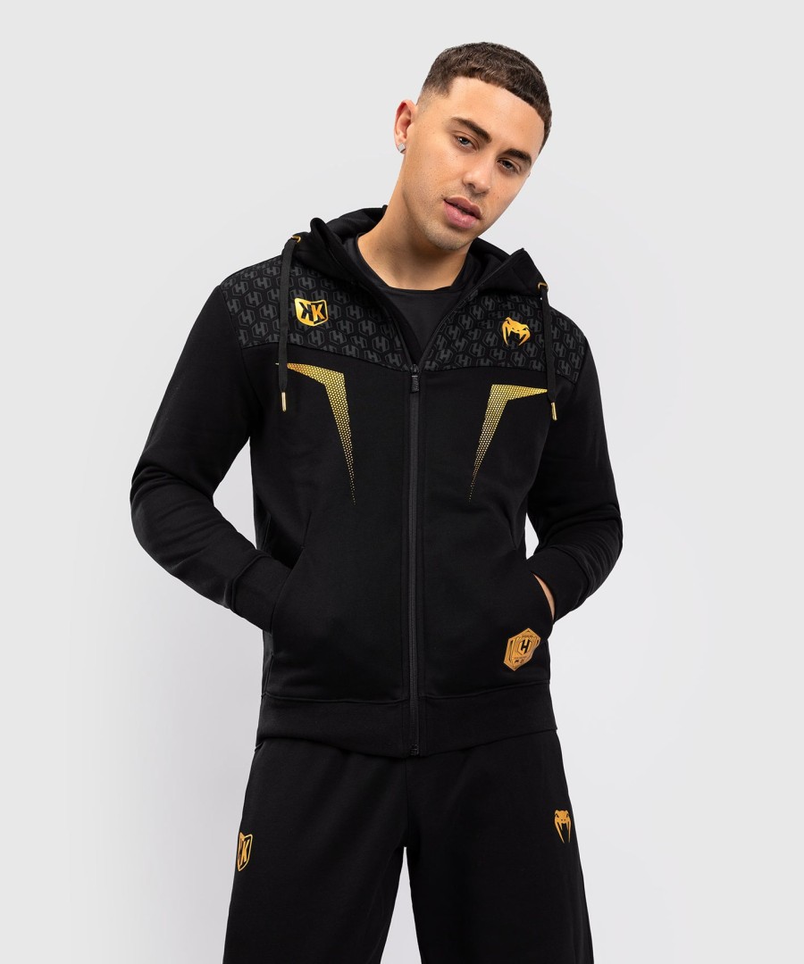 jaqueta com capuz fk x venum hexagone mma - pretodourado