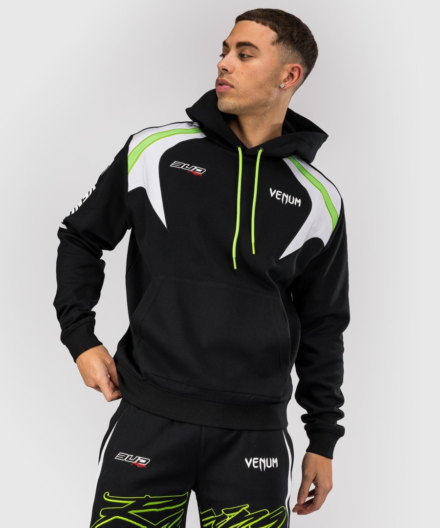 moletom com capuz masculino venum x bud racing - pretobrancoverde limão