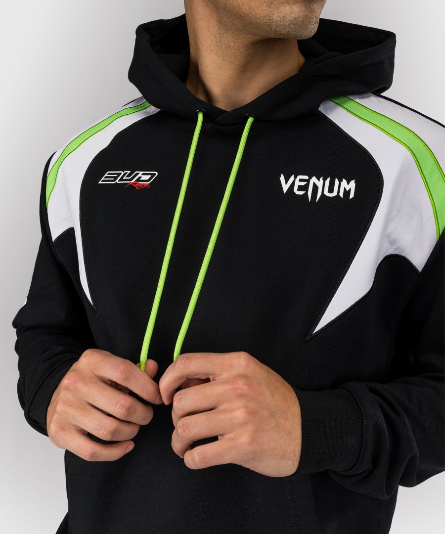 moletom com capuz masculino venum x bud racing - pretobrancoverde limão