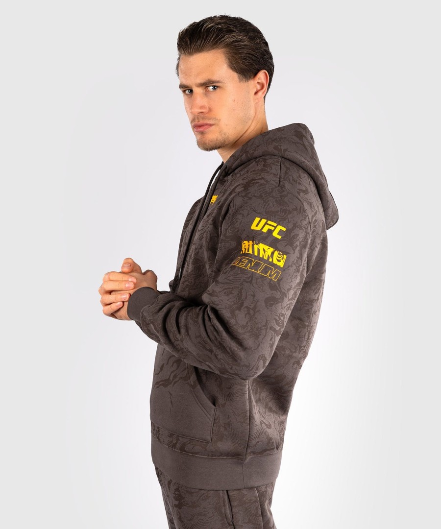moletom com capuz masculino ufc fusion by venum fight week - marrom terra