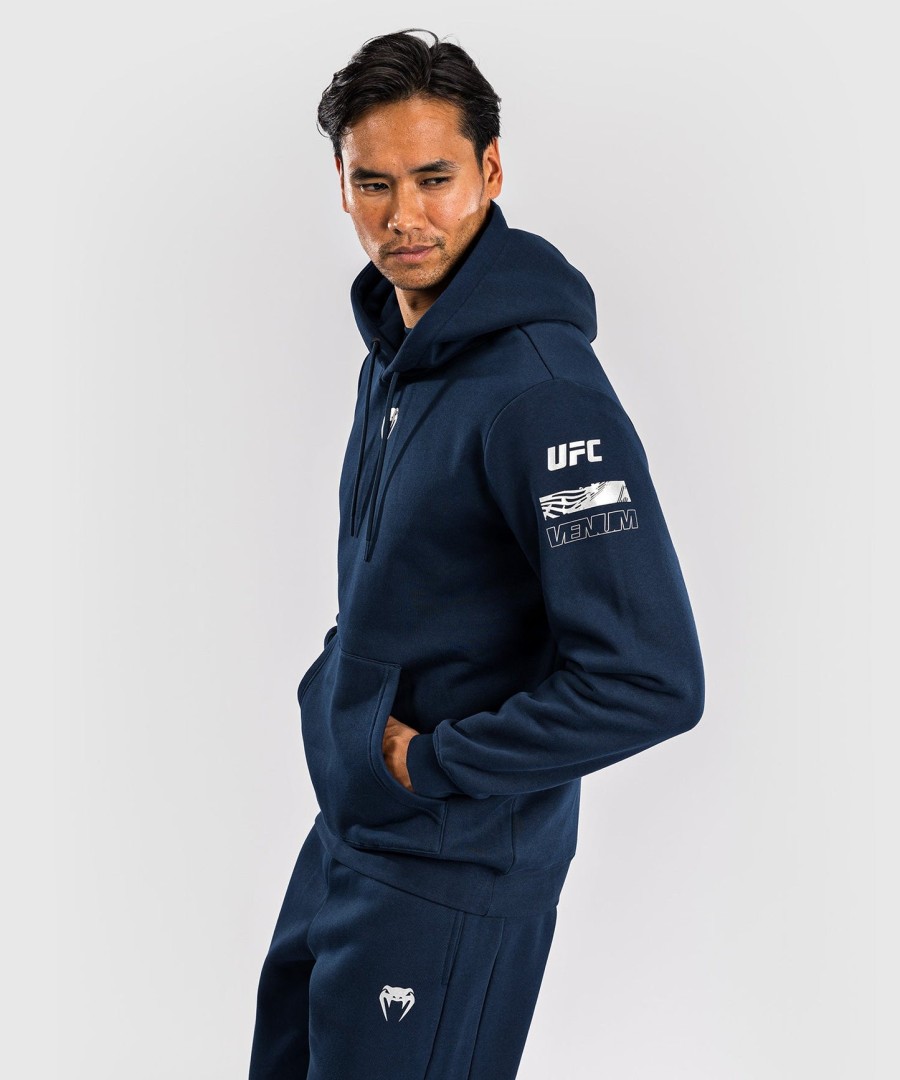 moletom com capuz masculino ufc fusion by venum fight week - azul oceânico sólido