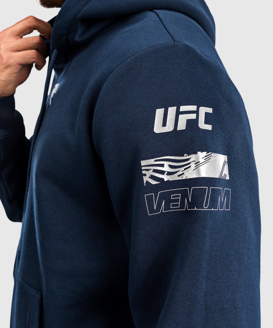 moletom com capuz masculino ufc fusion by venum fight week - azul oceânico sólido