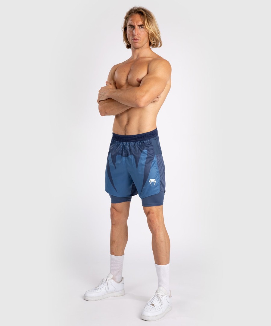 calções de luta venum attack para homem - azul marinho