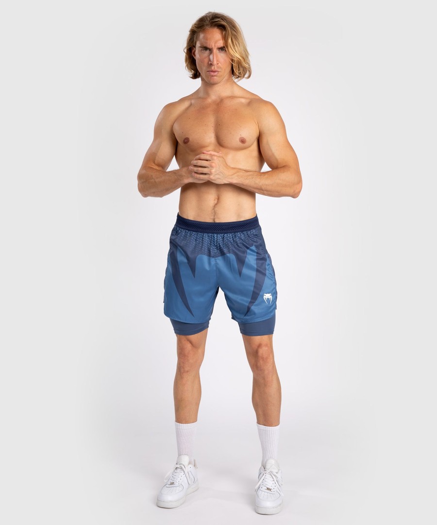 calções de luta venum attack para homem - azul marinho