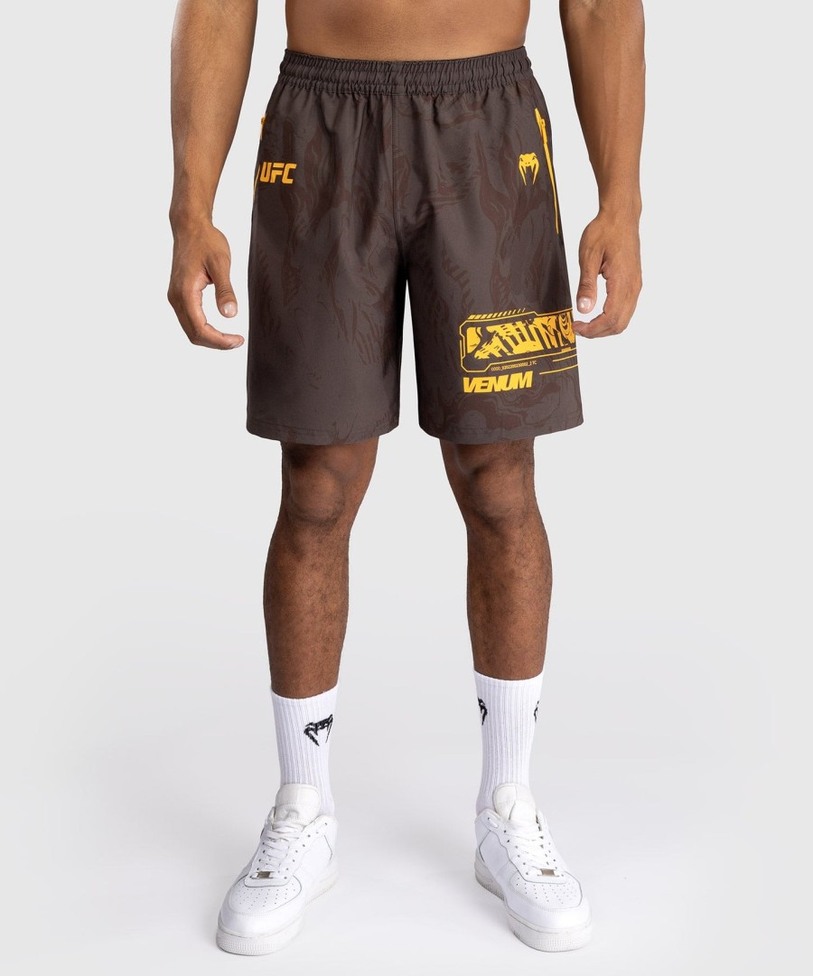 calção de performance masculino ufc fusion by venum fight week - marrom terrano