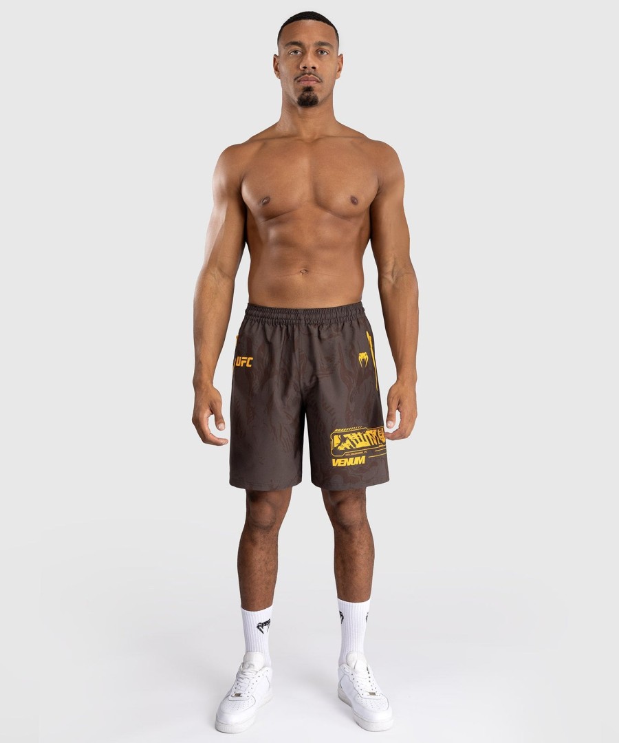 calção de performance masculino ufc fusion by venum fight week - marrom terrano