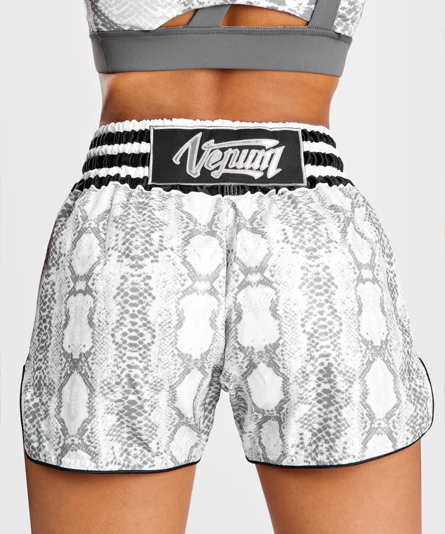 venum white snake short muay thai para mulheres - branco