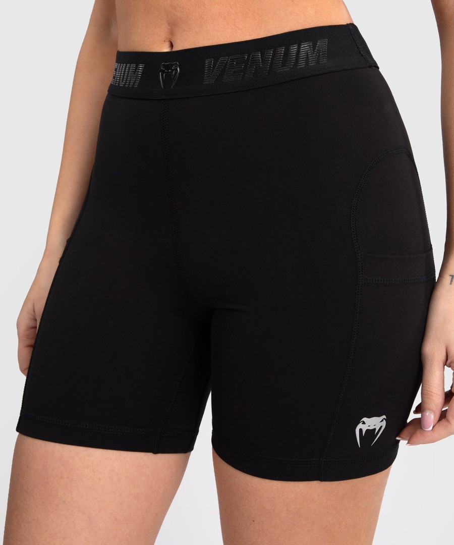 shorts venum elevate feminino longo valetudo - preto