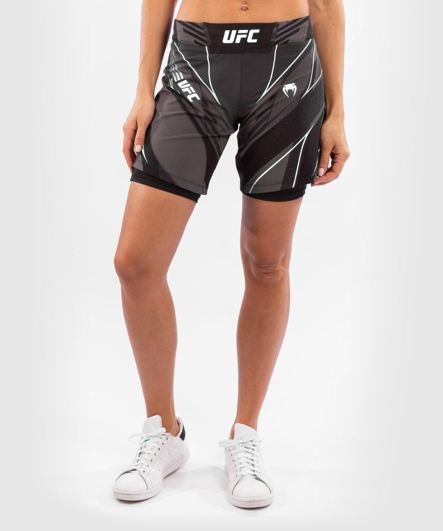 shorts ufc venum authentic fight night feminino - comprimento longo - preto