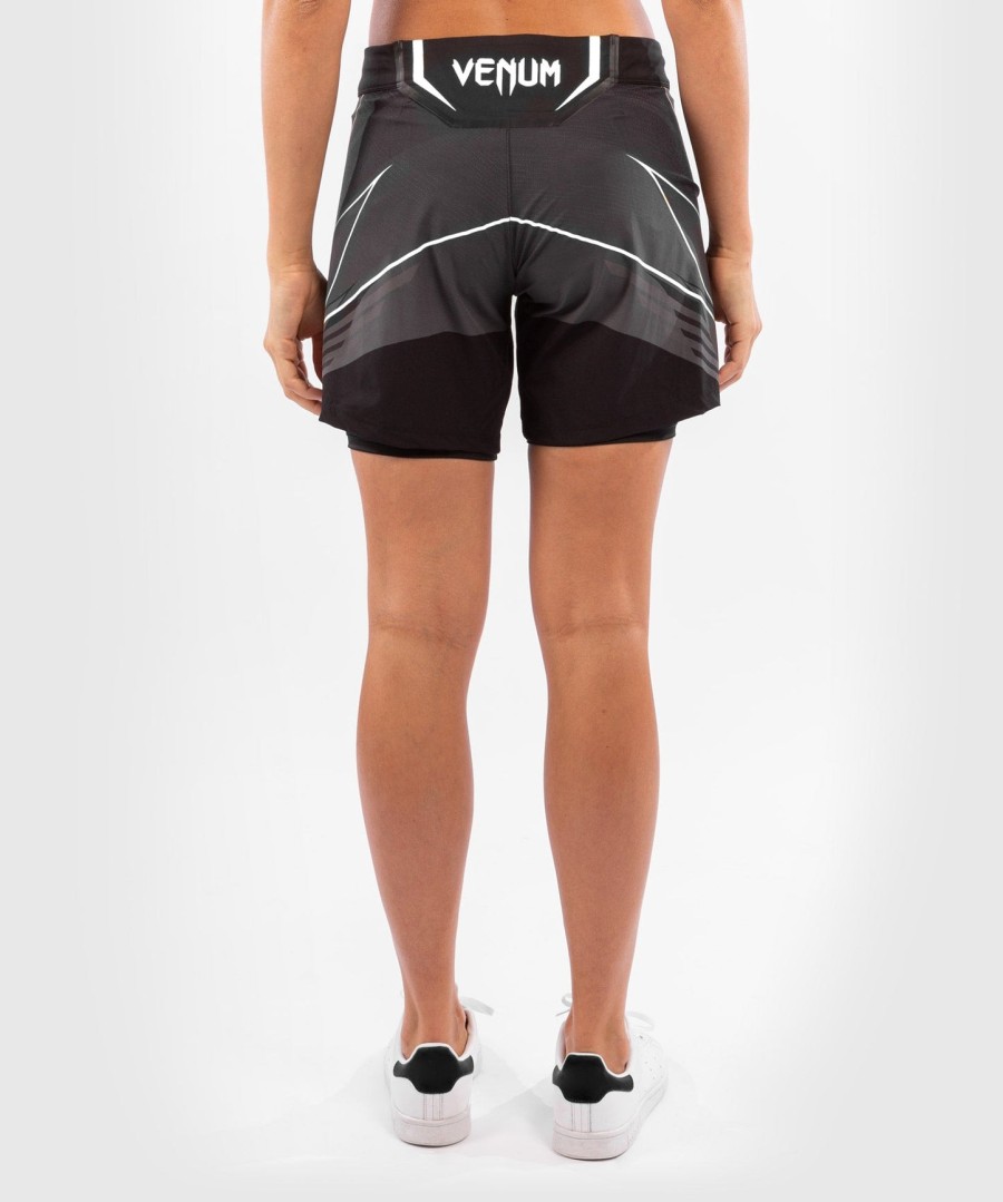 shorts ufc venum authentic fight night feminino - comprimento longo - preto