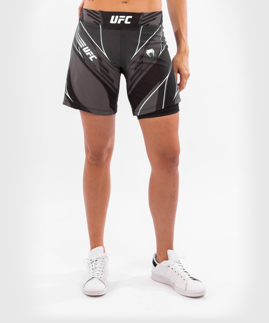 shorts ufc venum authentic fight night feminino - comprimento longo - preto