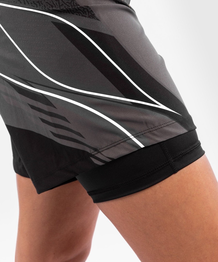 shorts ufc venum authentic fight night feminino - comprimento longo - preto