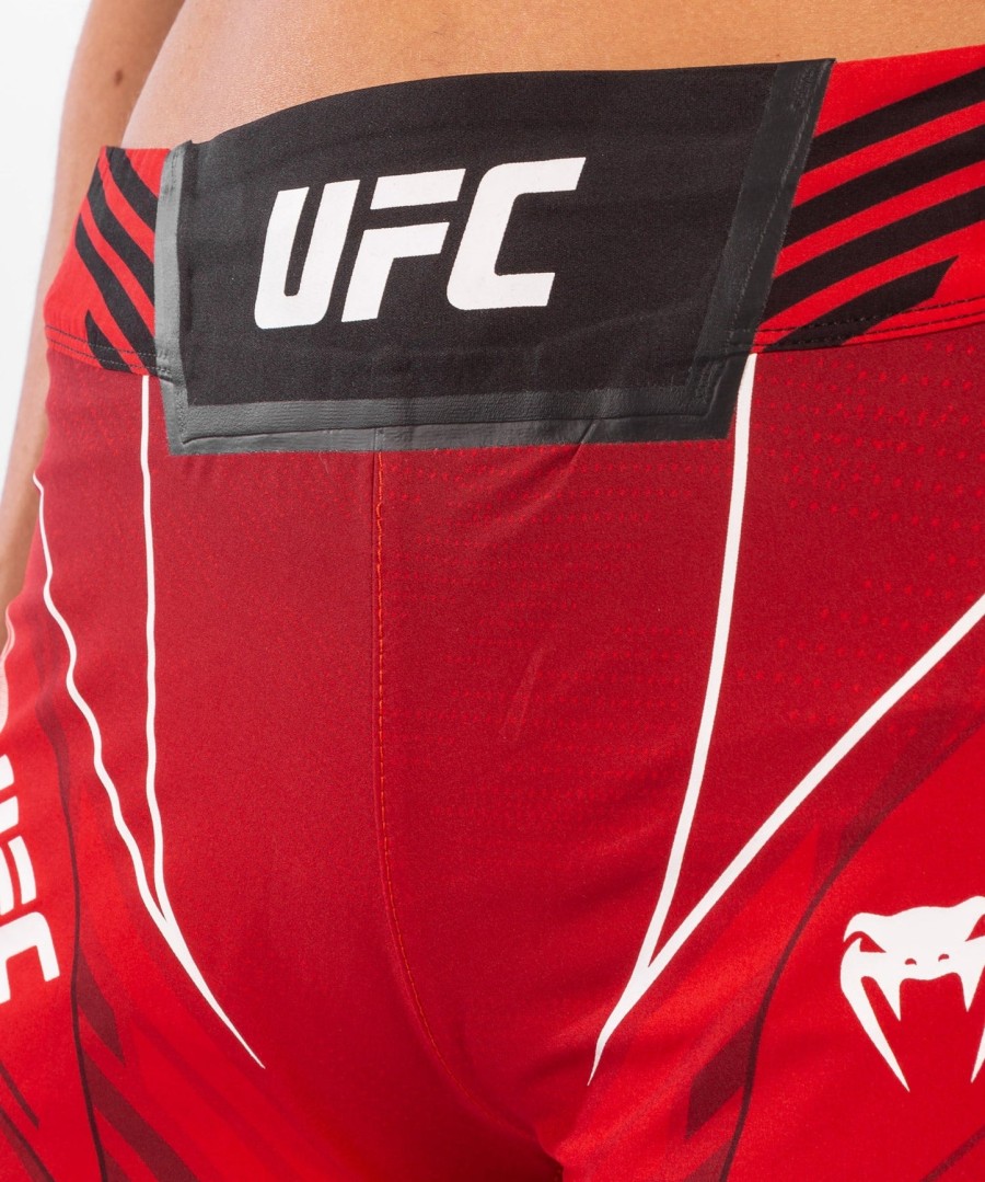 shorts ufc venum authentic fight night feminino - comprimento longo - vermelho
