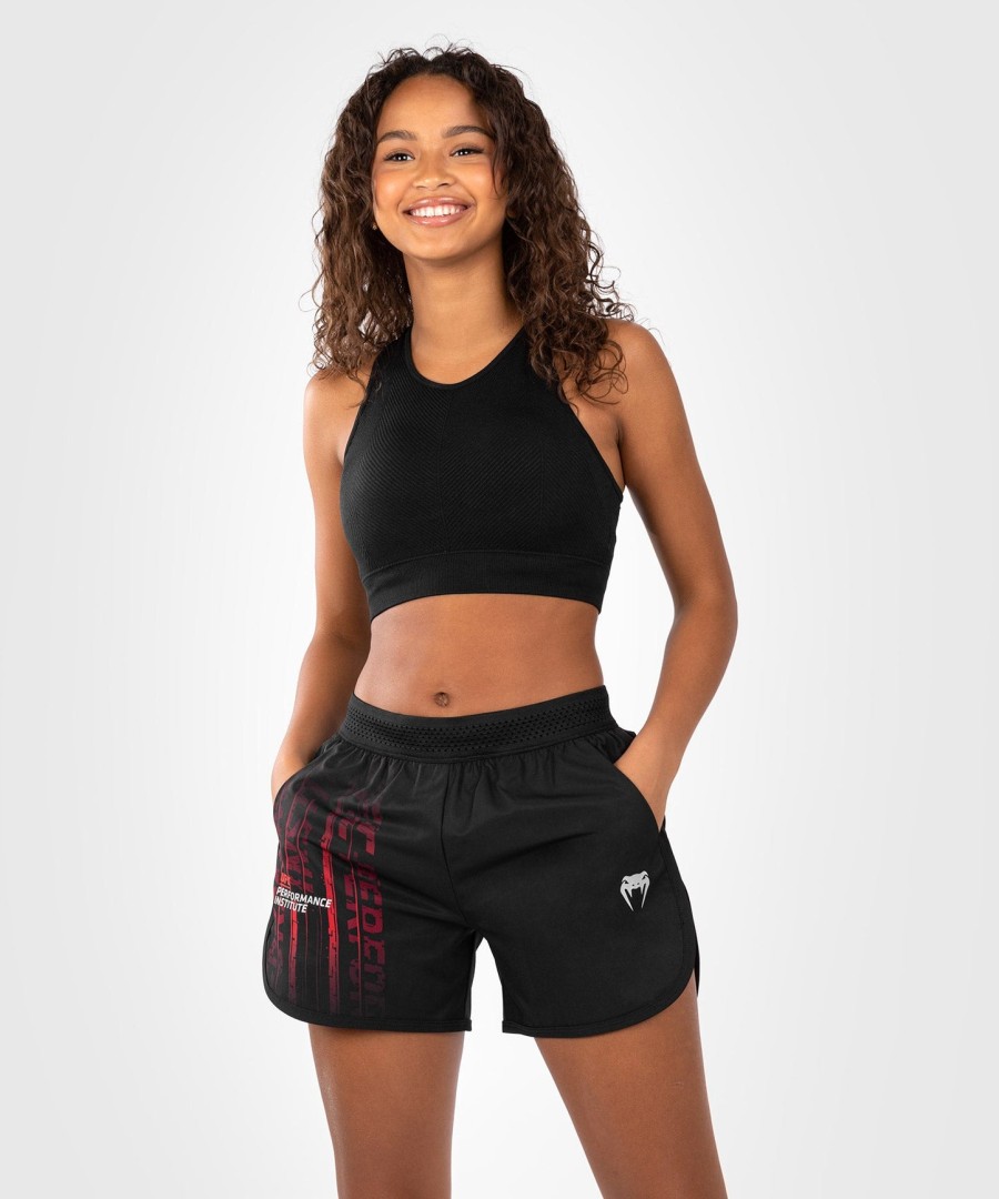 shorts de performance femininos ufc venum performance institute 2.0 - pretovermelho