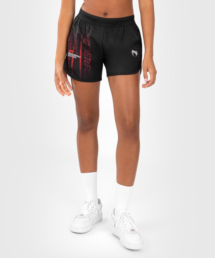 shorts de performance femininos ufc venum performance institute 2.0 - pretovermelho
