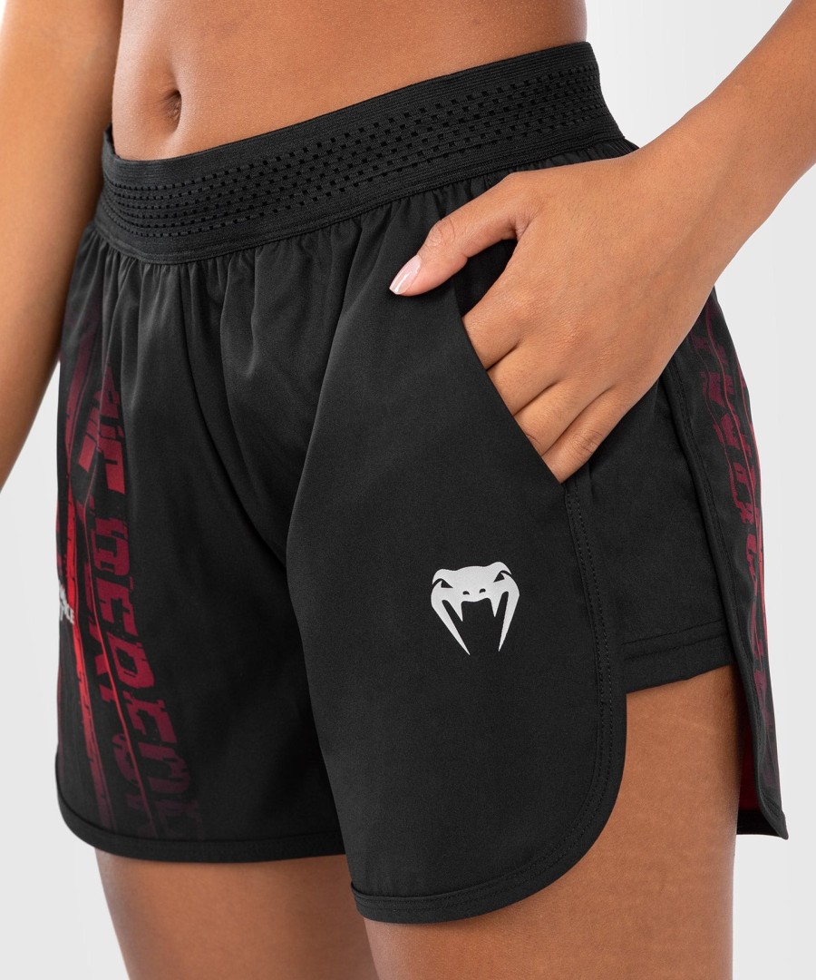 shorts de performance femininos ufc venum performance institute 2.0 - pretovermelho