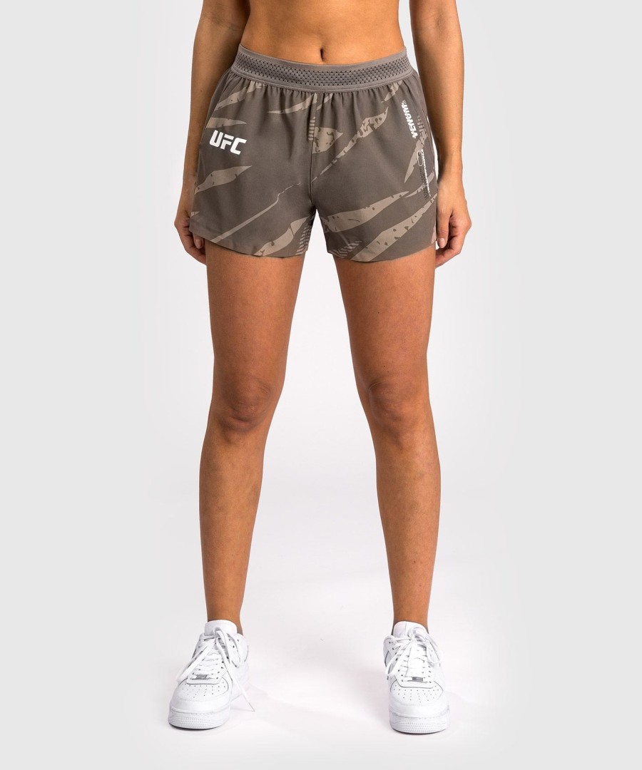short de performance feminino ufc adrenaline by venum fight week - camuflagem deserto