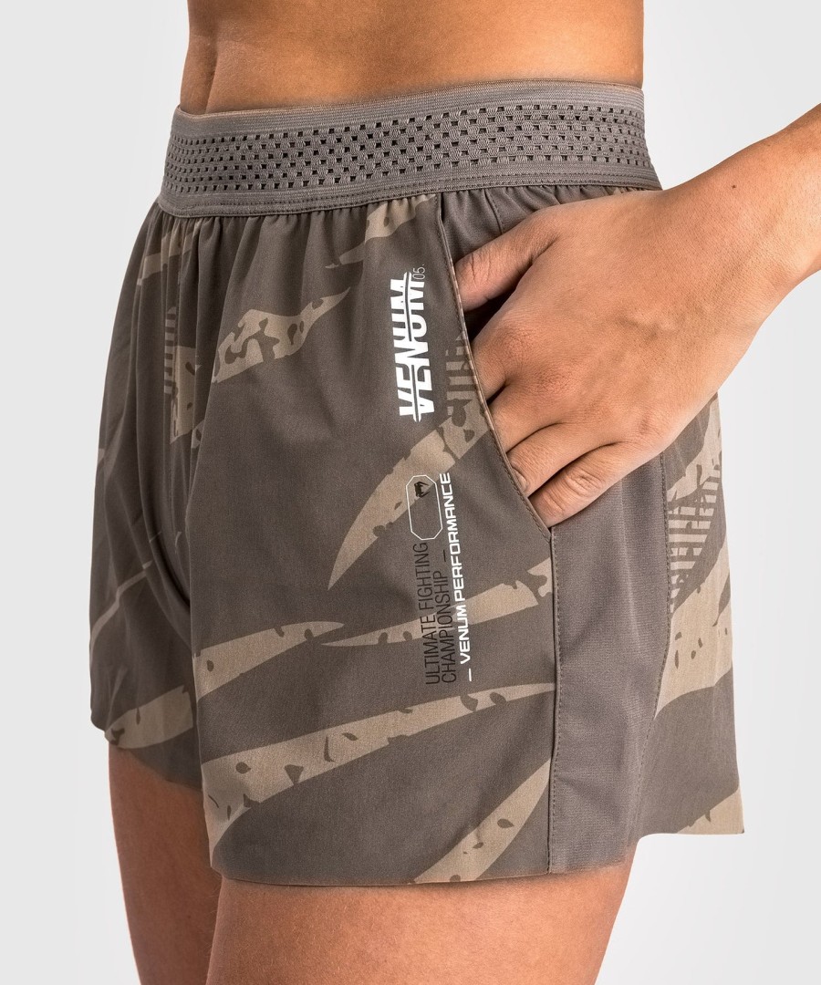 short de performance feminino ufc adrenaline by venum fight week - camuflagem deserto