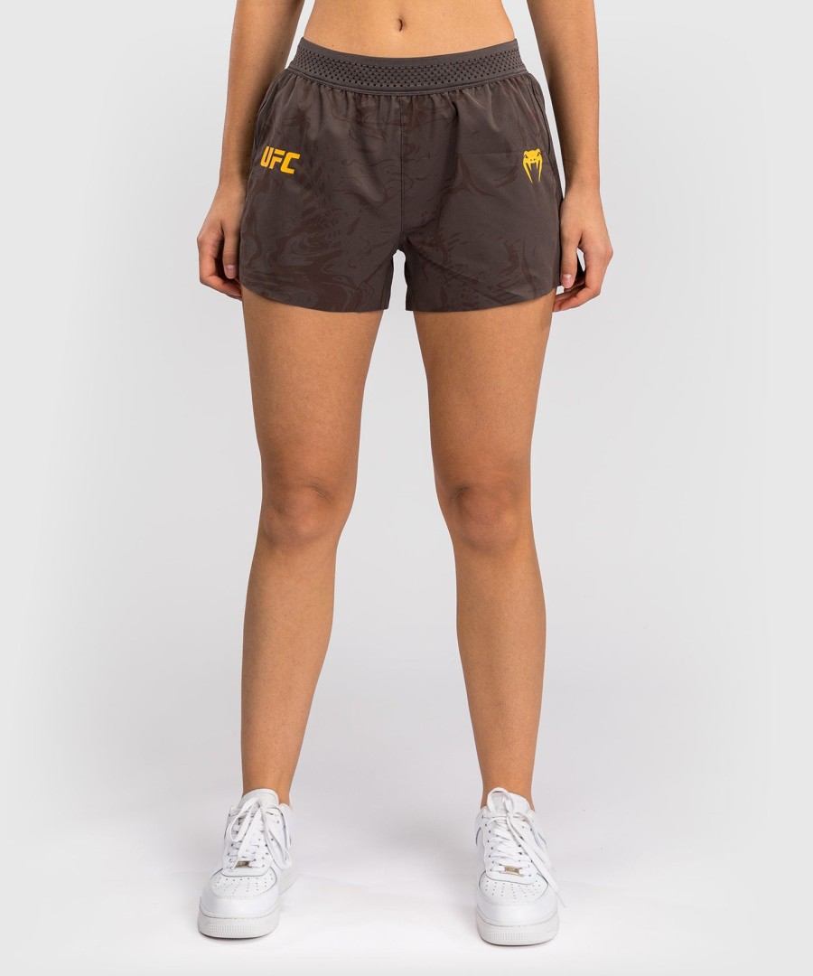 short de performance feminina ufc fusion by venum fight week - marrom terrano